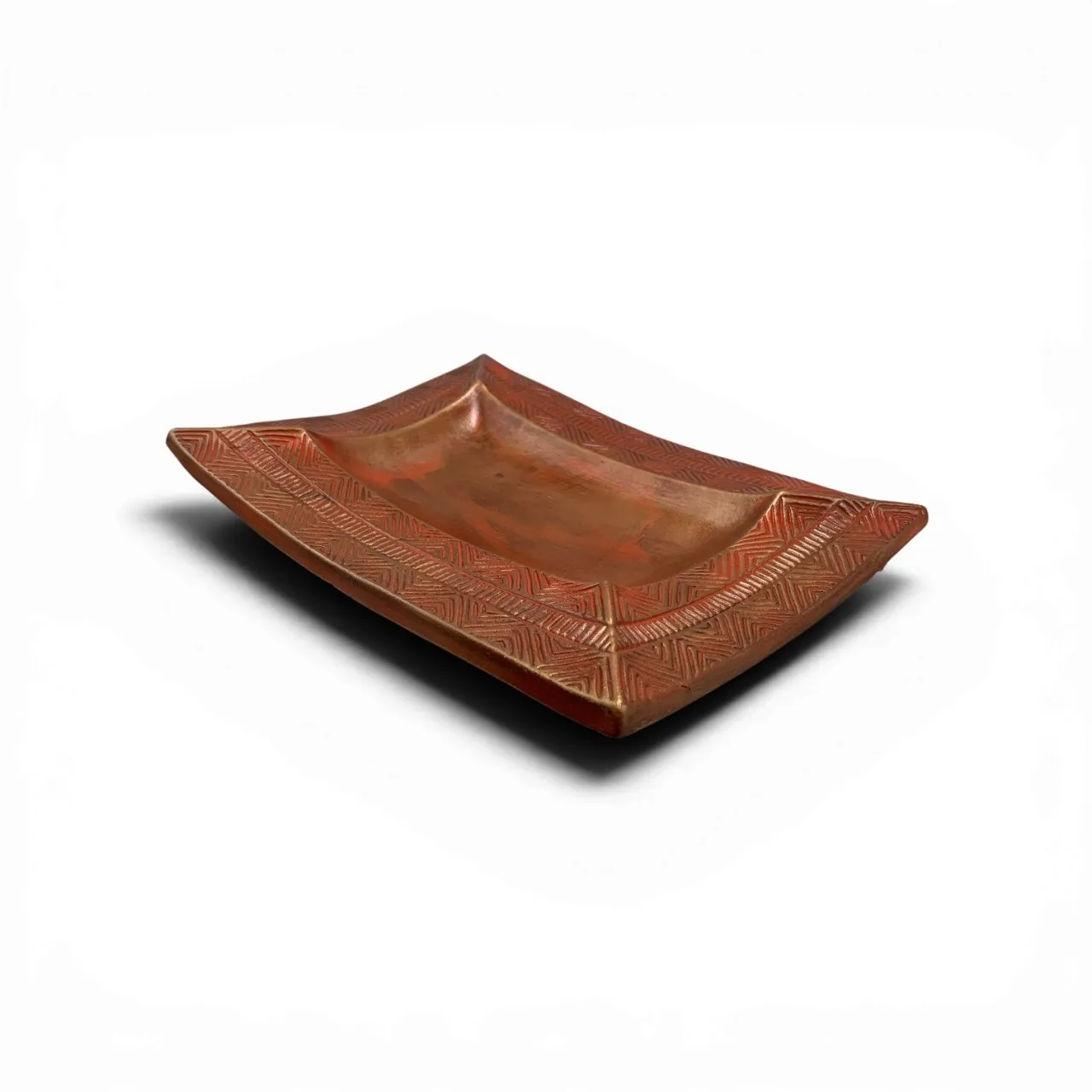 Africa Ceramics Server AC 36x26cm Ethnic Border Server - Orange Gold Tray
