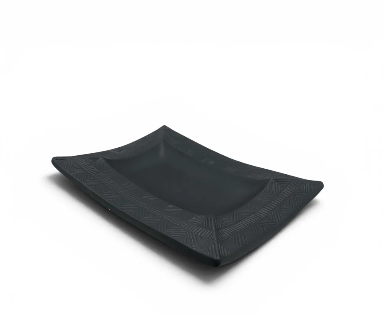 Africa Ceramics Server AC 36x26cm Ethnic Border Server - Matt Black Tray