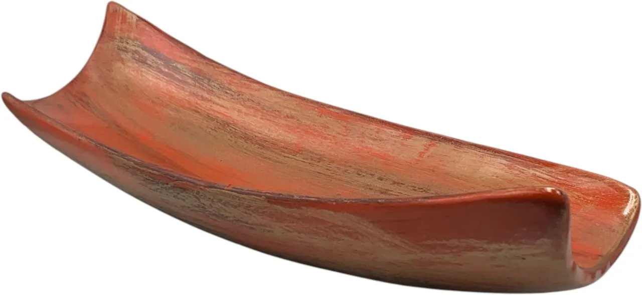 Africa Ceramics Server AC 52x15cm Twisted Server - Orange Gold Tray