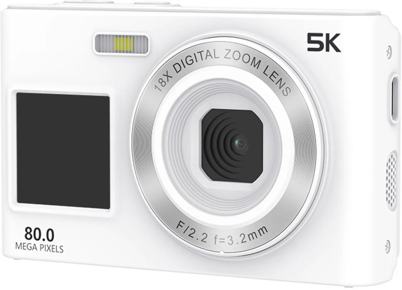 Moucles 5K Digital Camera with 2.8in TFT Screen, 1080P, 18X Zoom Anti Shake, Compact Vlogging Camer…