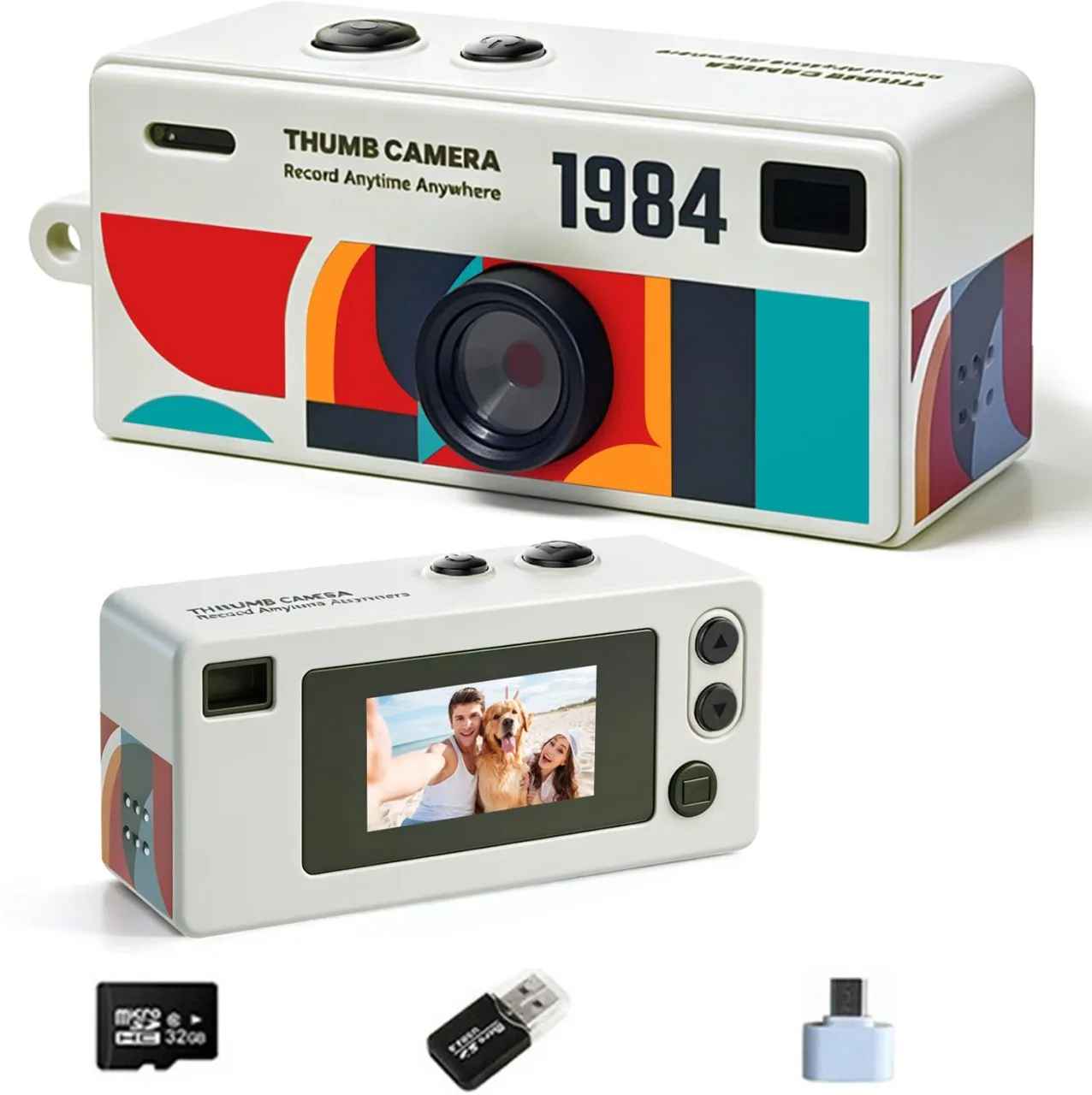 Tidecus Mini Digital Camera with 0.96 in LCD Screen，1080P 130° Wide Angle Retro Digital Camera with…