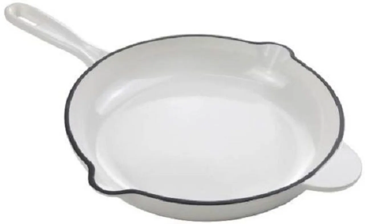SMTE White Cast Iron Saucepan Pan 2 L capacity
