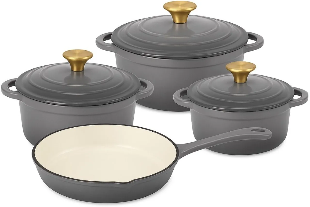 Generic 7 pcs cast iron pot Pot Set with Lid 5.5 L capacity