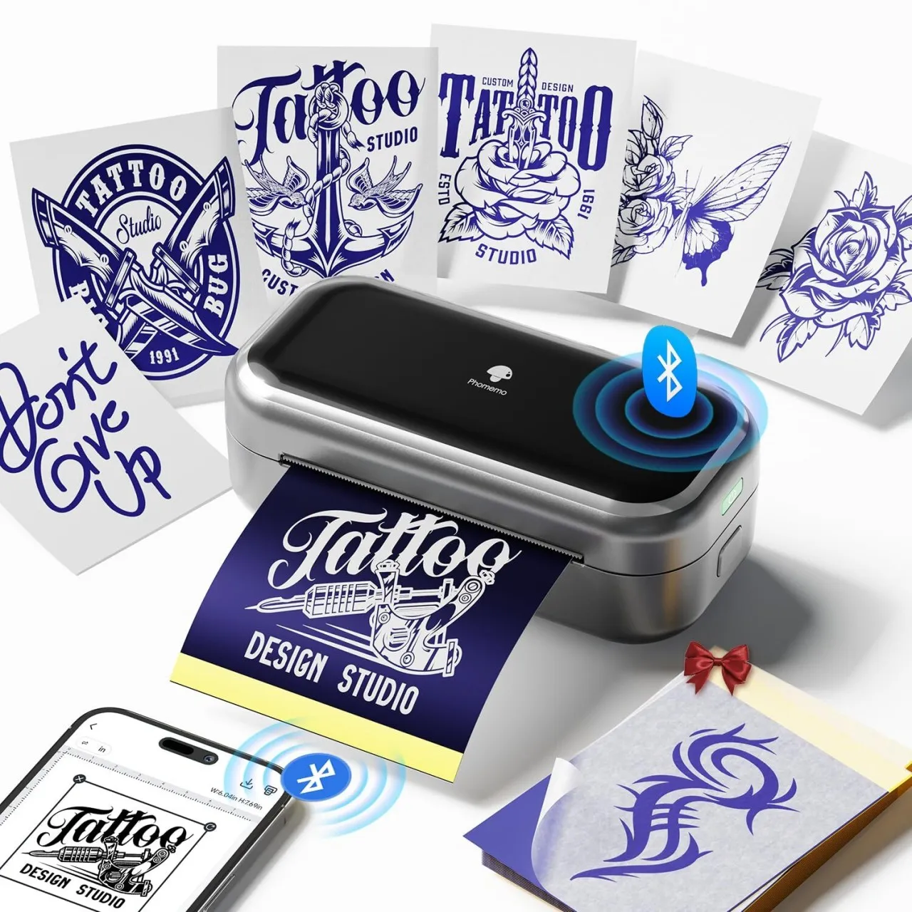 Flycross TP31 Tattoo Stencil Printer, Mini Tattoo Printer with 30pcs Transfer Paper,Bluetooth Tatto…