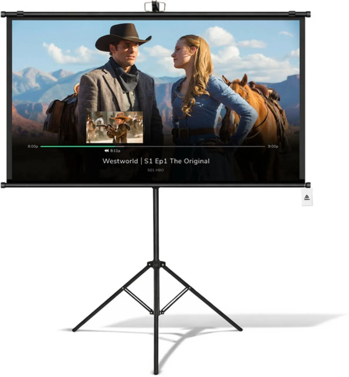 Topika 120 Inch Tripod Stand with Projector Screen (Width 265 cm x 150 cm Height)