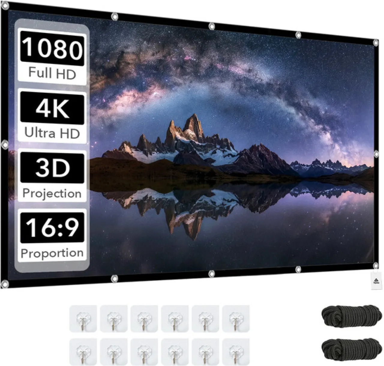 Topika Peojector Screen 120 Inch, Projector Screen Portable, Foldable Projector Screen (Width 265 c…