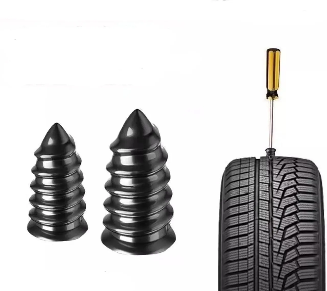 Lingfeng Car Puncture Repair Kit Vacuum Tire Repair Screws with Screwdriver for Quick Self-Service …