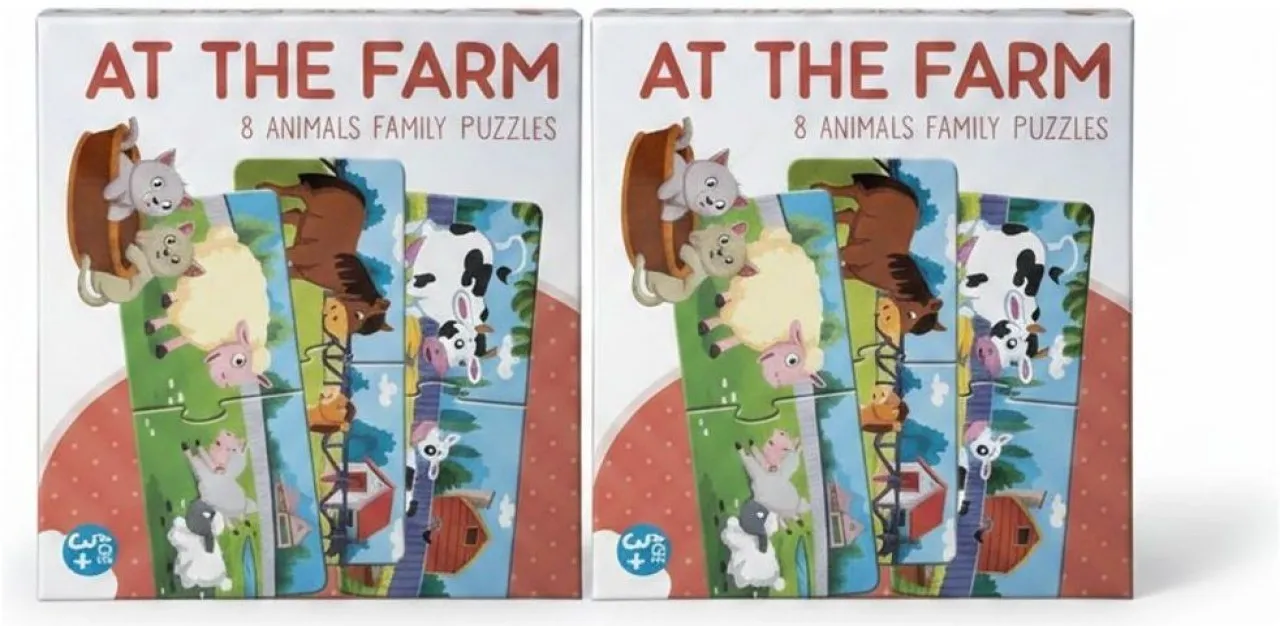 Vensico Farm-Themed Jigsaw Puzzle with 8 Designs for Kids 3+ - 2 Pack Jigsaw Puzzles
