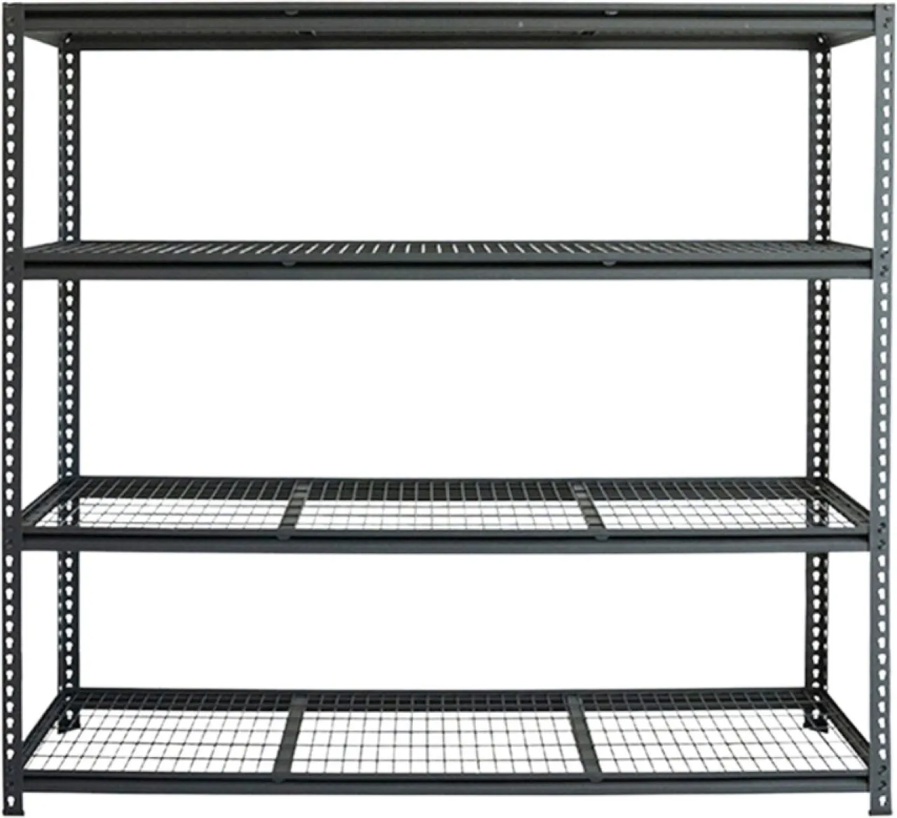 Fine Living 4 Tier Matt Black Heavy Grade Shelf Steel Rack Shelf