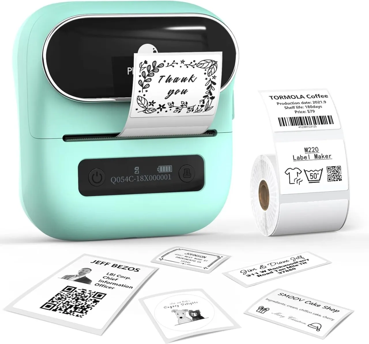 WEIWEISTORE Label Maker - 3.14” Bluetooth Thermal Label Printer for Address, Barcode & Product Labe…