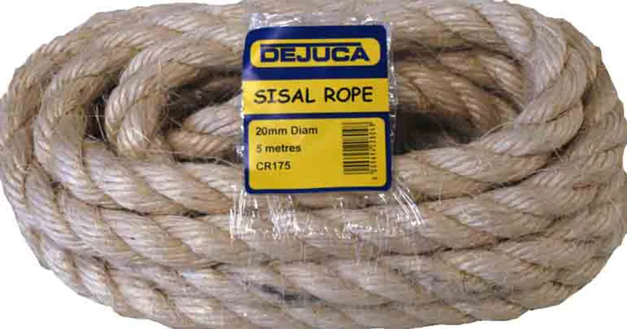 Dejuca Sisal Rope - 20mm X 5m - (hank) Braided Rope