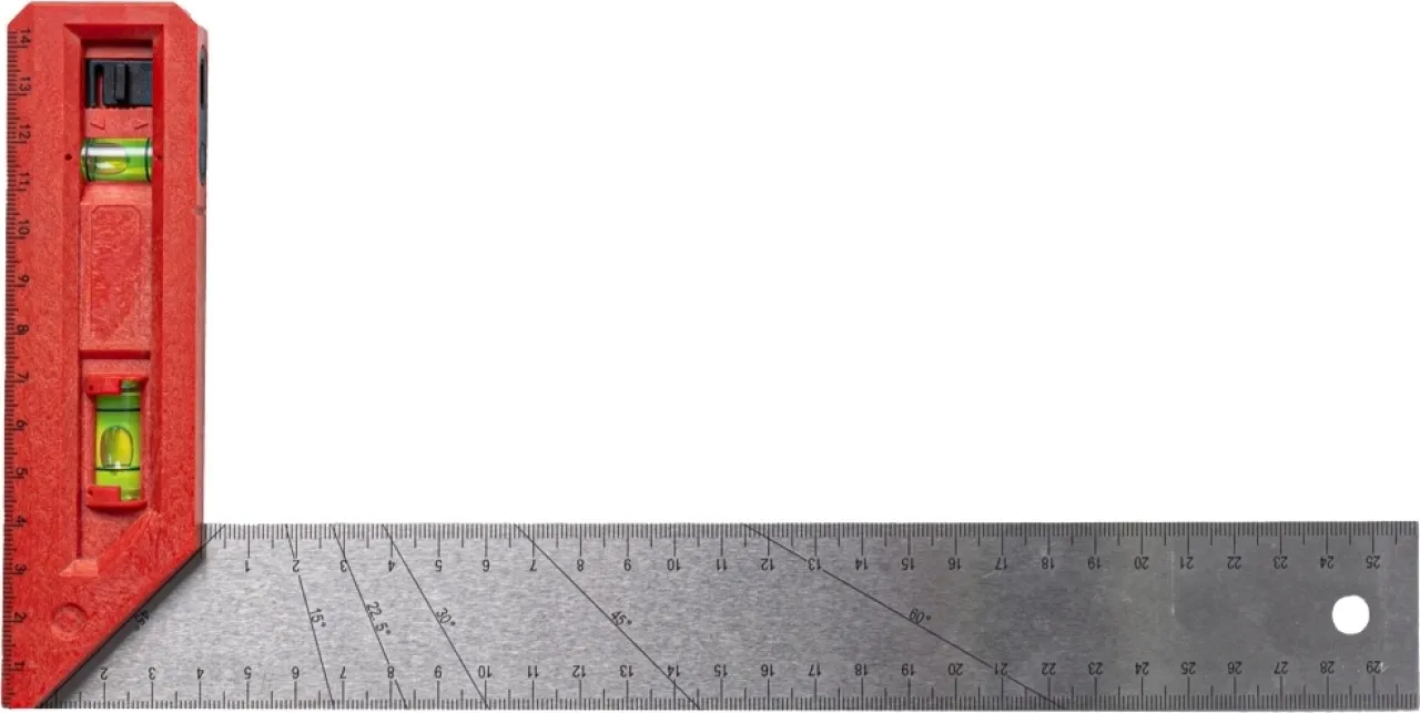 Tork Craft Try Square - Level and Plumb Vial - 300mm x 150mm - 4 Pack Ruler