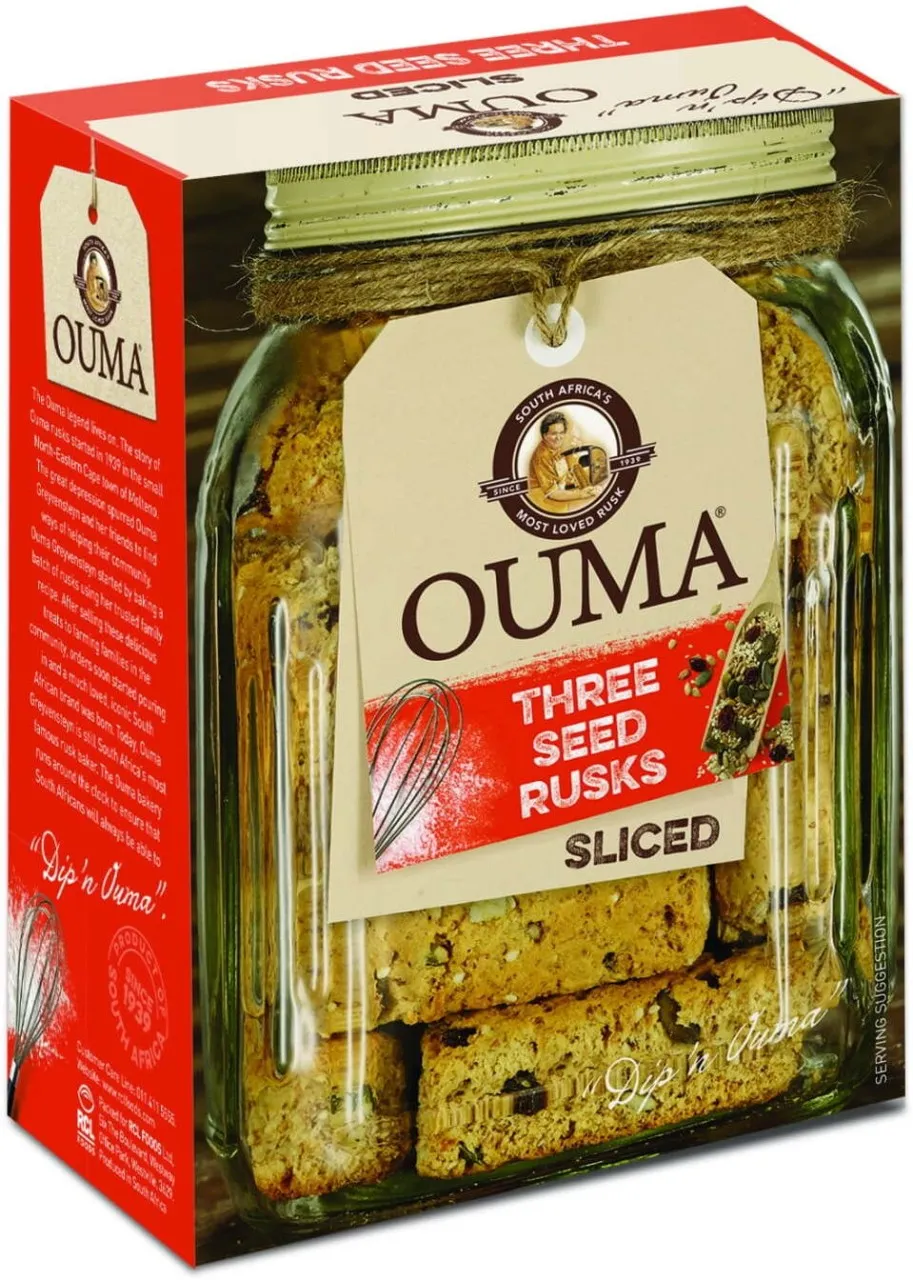 Ouma Sliced Butter flavoured Three Seed Rusk