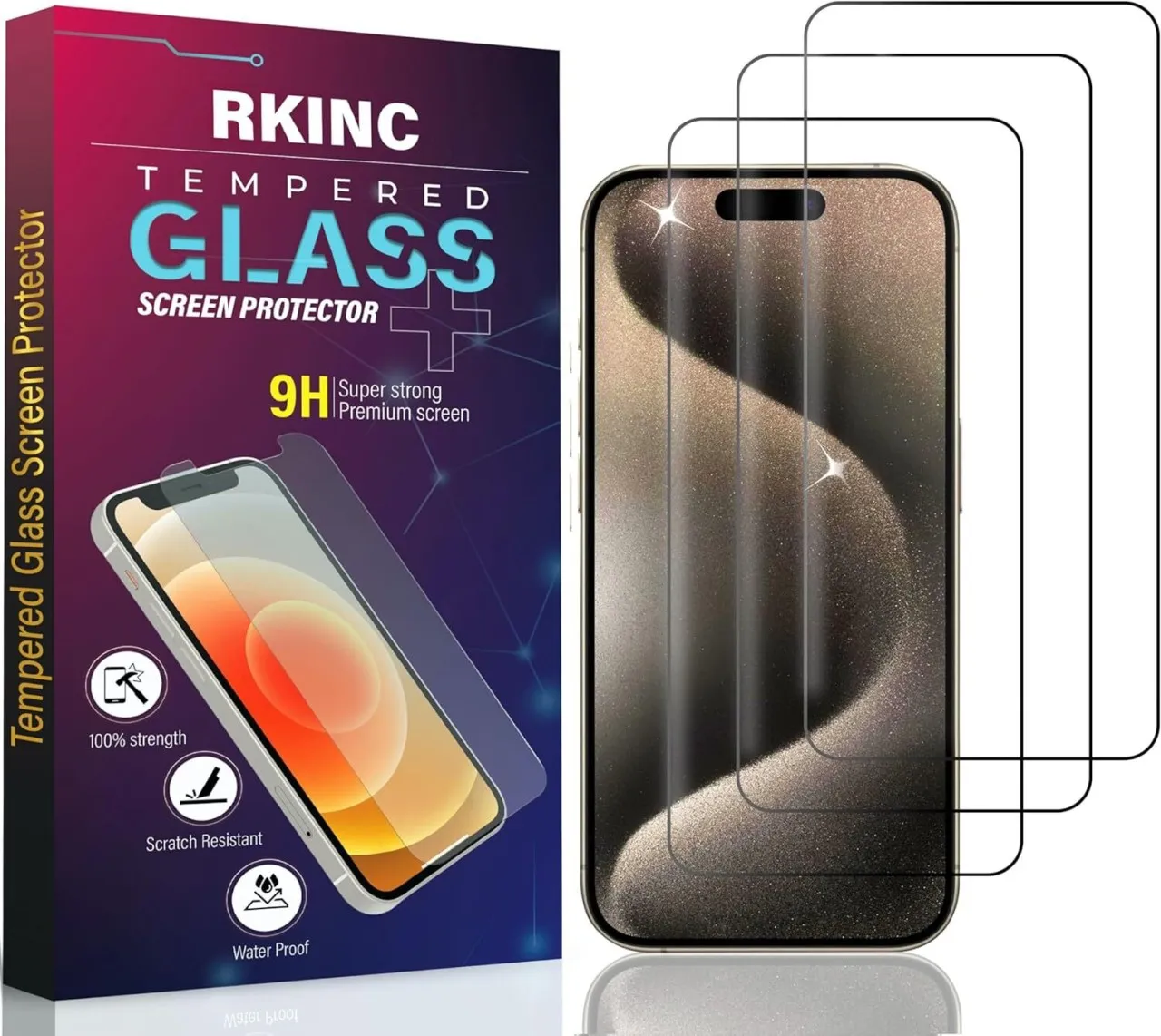 Lasonstiges Standard Screen Protector for Screen Protector [3-Pack] for iPhone 15 6.1-Inch, Tempere…