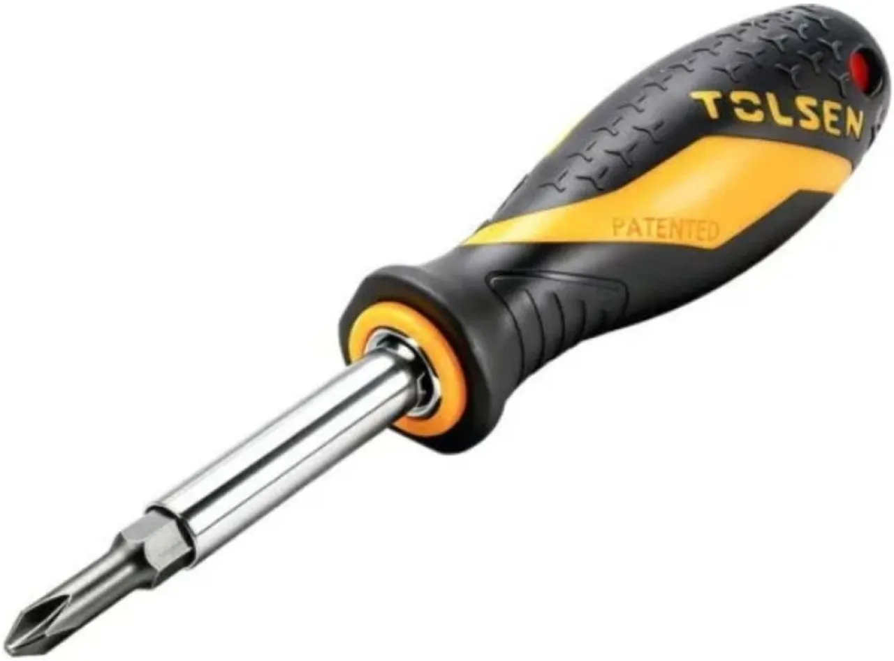 Tolsen Screwdriver 2 Way Ph/Flat 6-in-1 Combination