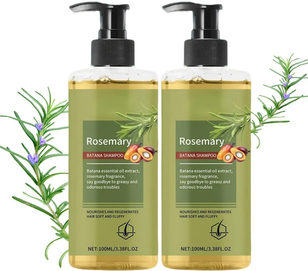 WEIWEISTORE Organic Rosemary Shampoo Batana Oil & Caffeine Formula for Stronger Deep Nourishing Sha…