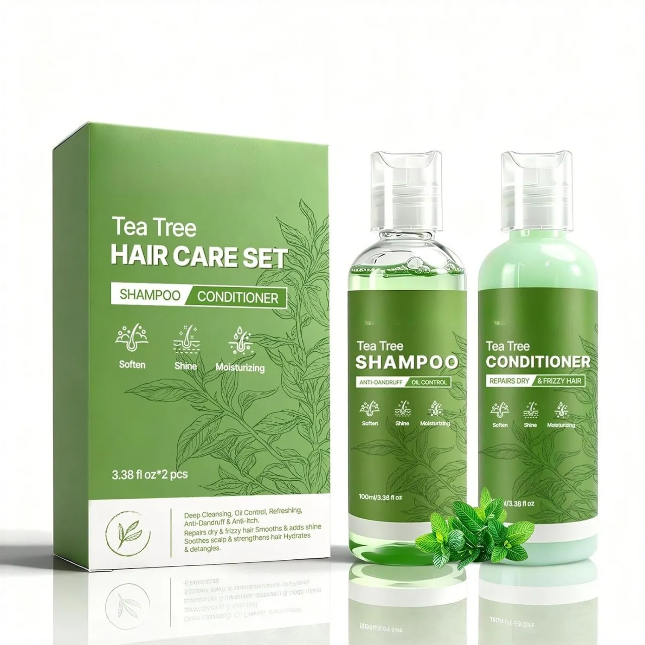 WEIWEISTORE Tea Leaf Extract Shampoo And Conditioner Set For Hair, 2 In 1 Hair Care Kit For Dry Fri…