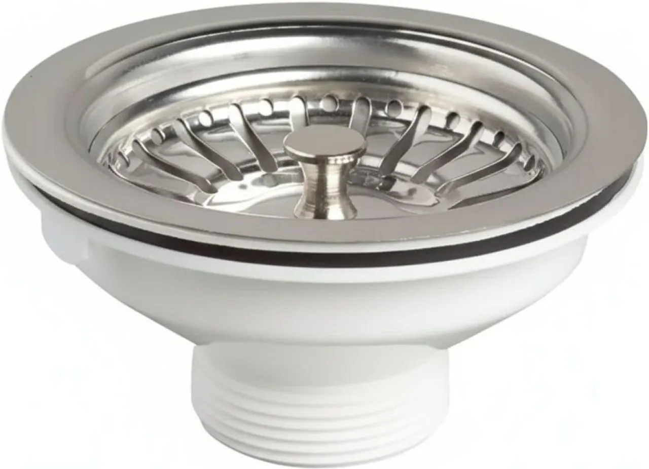 Wirquin 90mm Stainless Steel Basket Sink Waste Sink Plug
