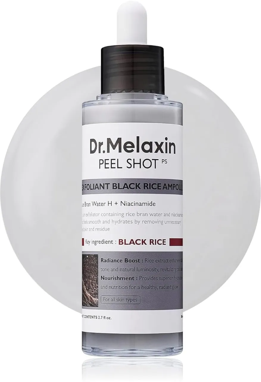 Dr. Melaxin Peel Shot Glow : Black Rice Peeling Ampoule, Soft Exfoliating Face and Body Scrub Dead …
