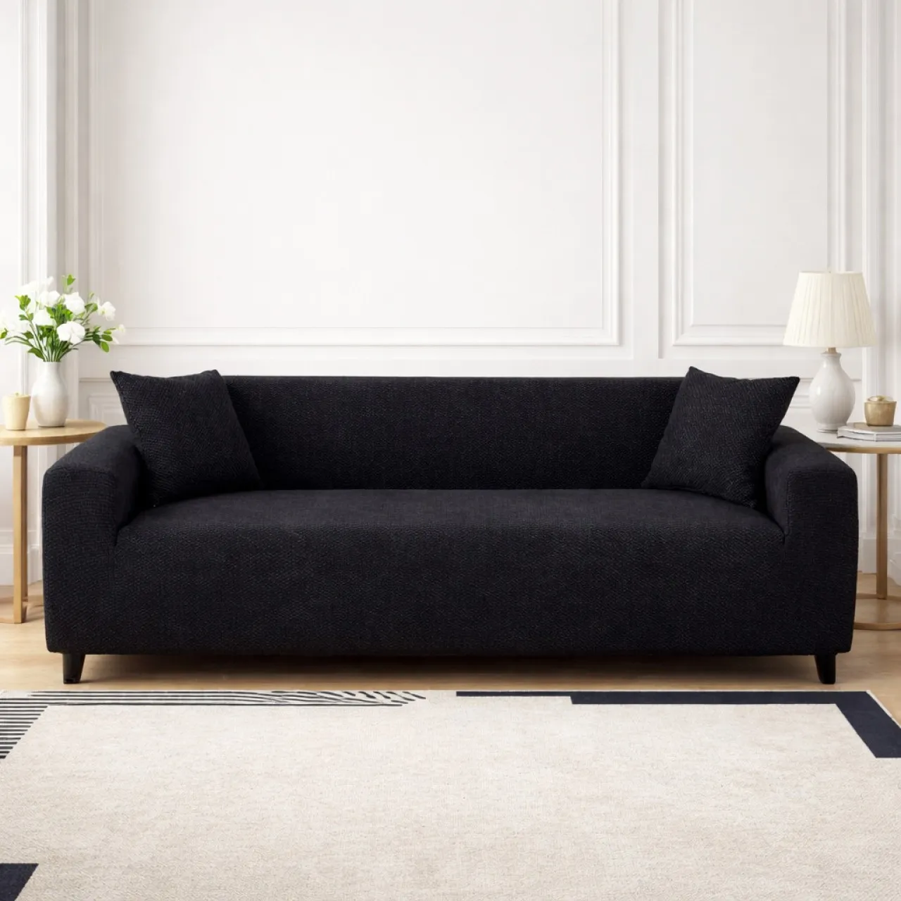NVISION Polyester Geometric Sofa Cover