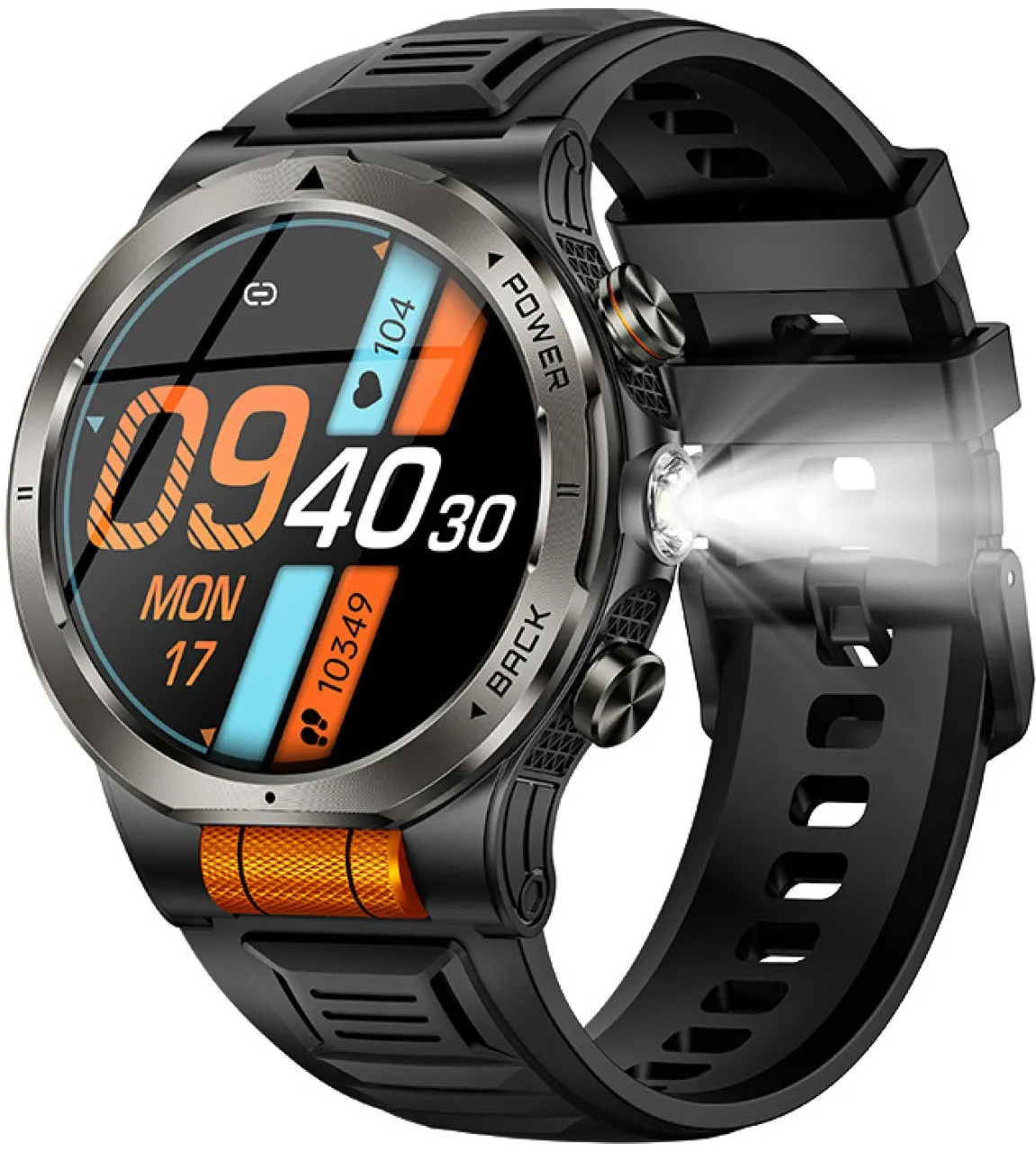 SHIJIN Smart Watch， Fitness Watch for Men Heart Rate Monitor Sleep Monitor Flashlight Smartwatch
