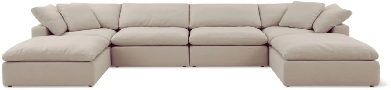 BuiltSoft BS000000004 Polyester 6 Seater  Sofa
