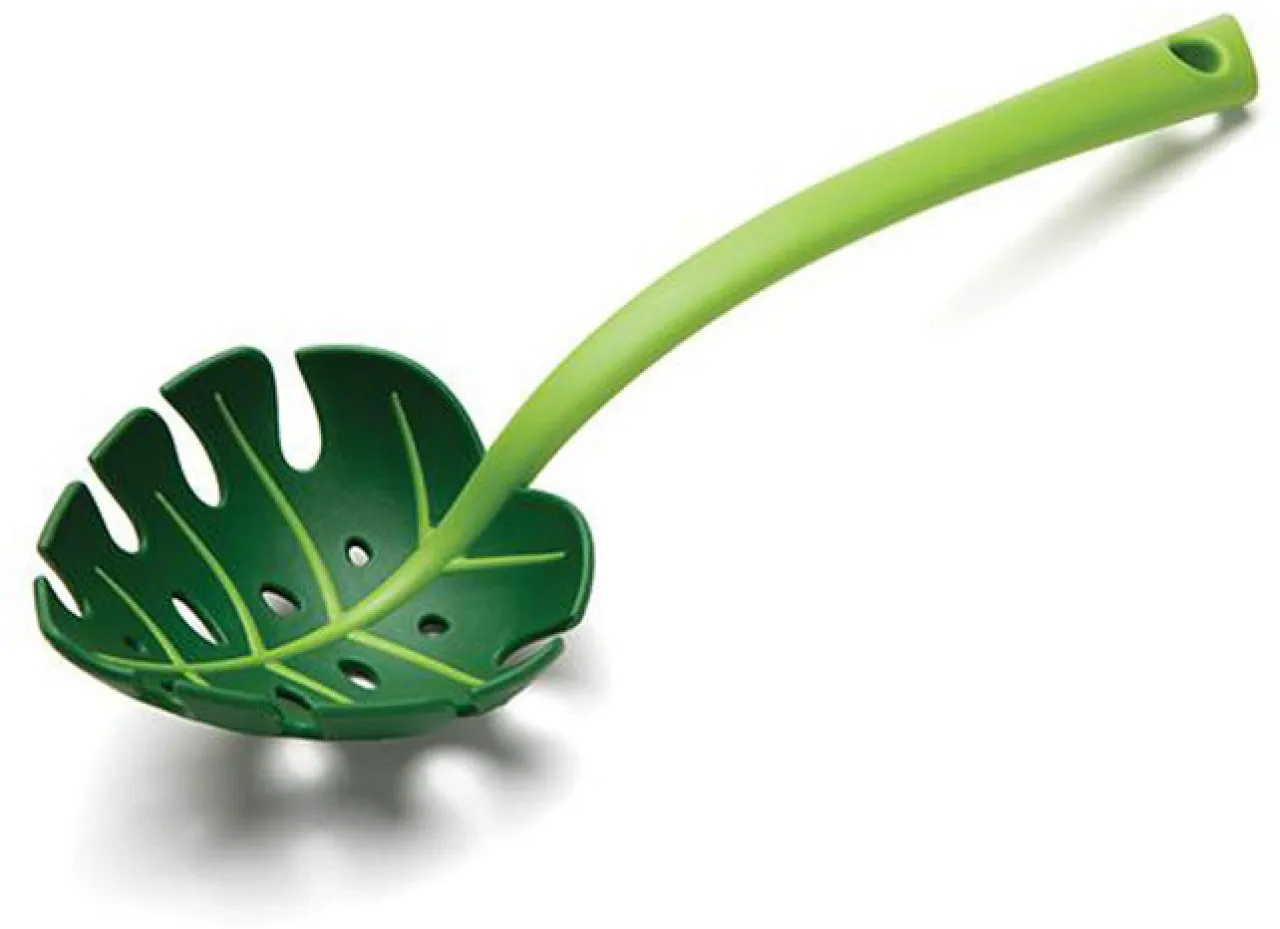 linglian Green leaf strainer, leaf spoon, noodle scoop, soup spoon strainer (2 pieces) Plastic Cook…
