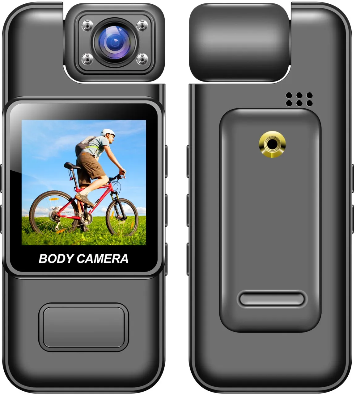 Moucles Built-in 32G Memory Body Camera, 180° Rotatable Lens Mini Clip Sports Action Camera HD Vide…