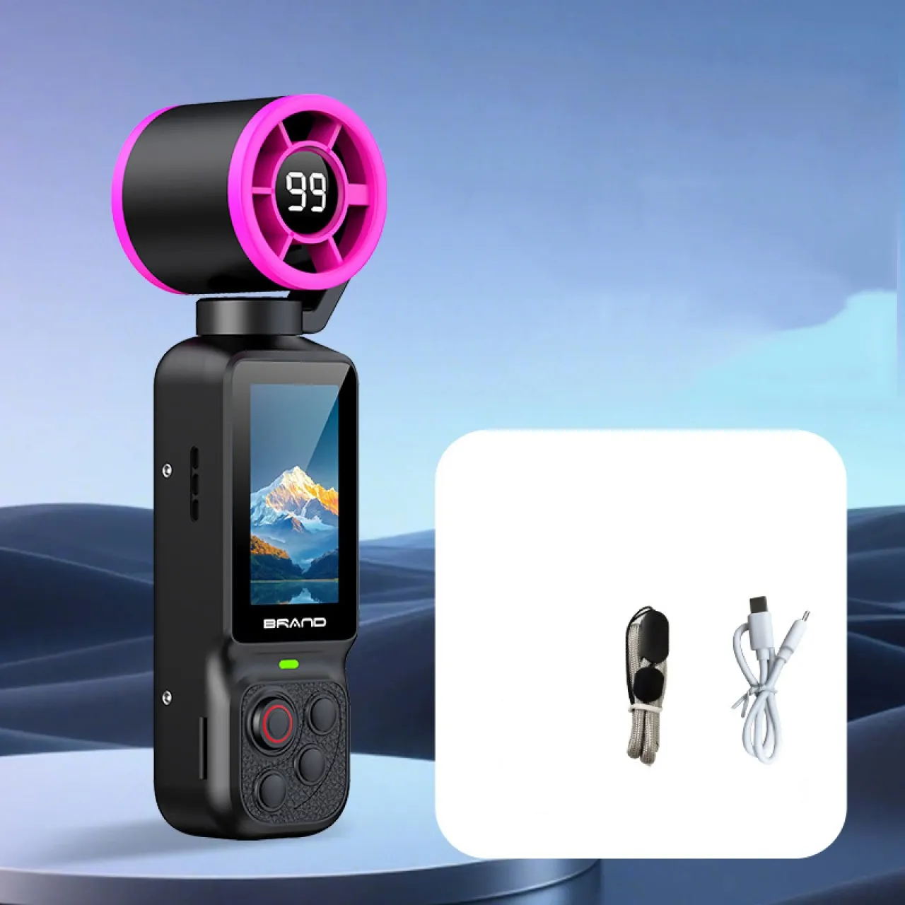 Moucles Fan Action Camera with 128GB TF Card, 1080P HD Sports Camera with Cooling Fan, 1.97" Screen…