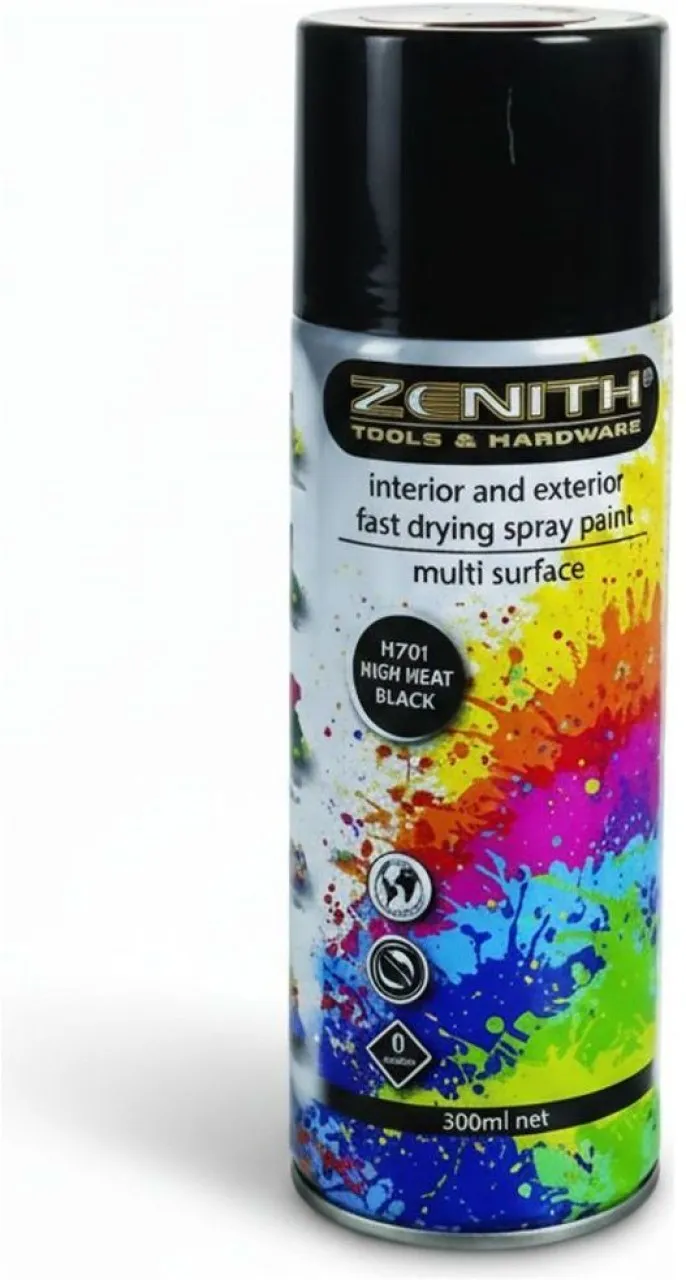 Zenith Heat-Resistant Spray Paint 300ml Black Matte Flammable Spray Paints