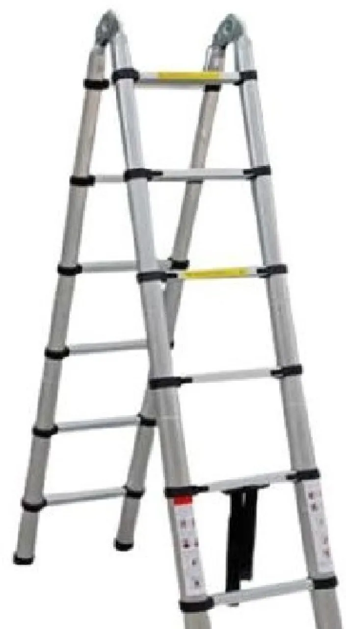 Prime Trader 2.8m and 2.8m Aluminum Multi-Purpose Ladder - Foldable Dual Use Steel Ladder