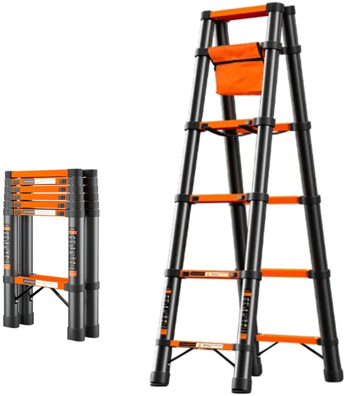Mixbox 5-Step Telescopic Ladder Portable Aluminum Extension Ladder Aluminium Ladder