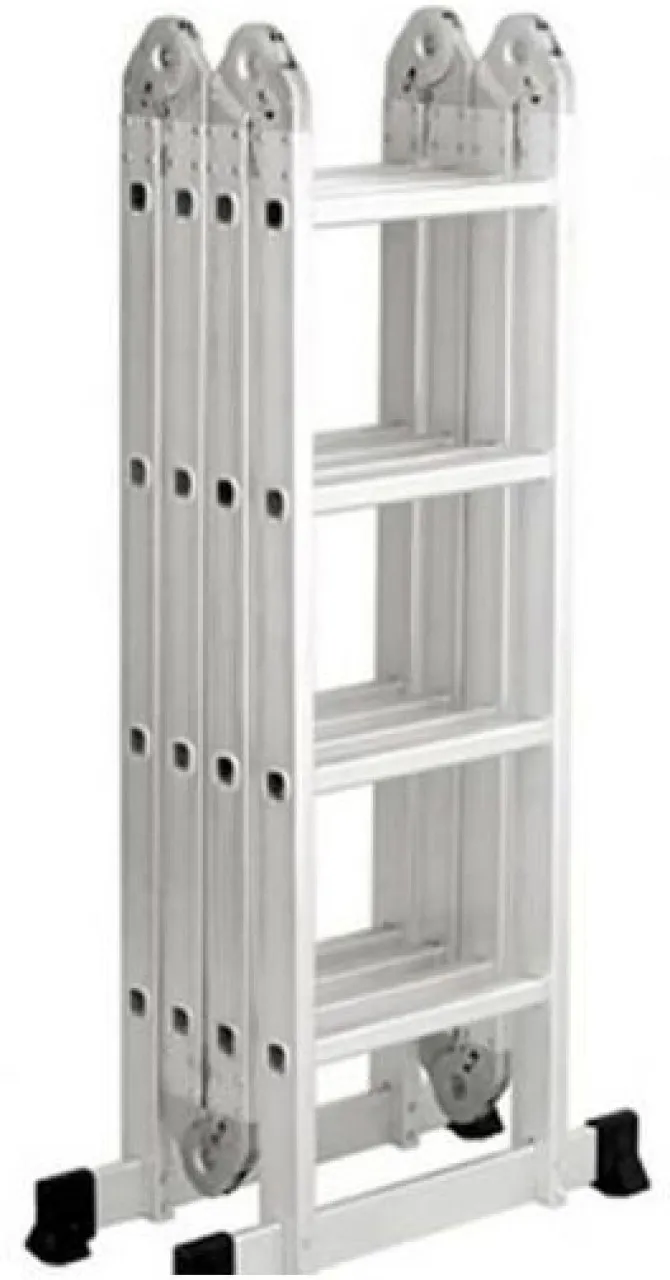Generic Multi-Purpose Folding Ladder 4x4 16 Steps Lightweight Aluminum Steel Ladder
