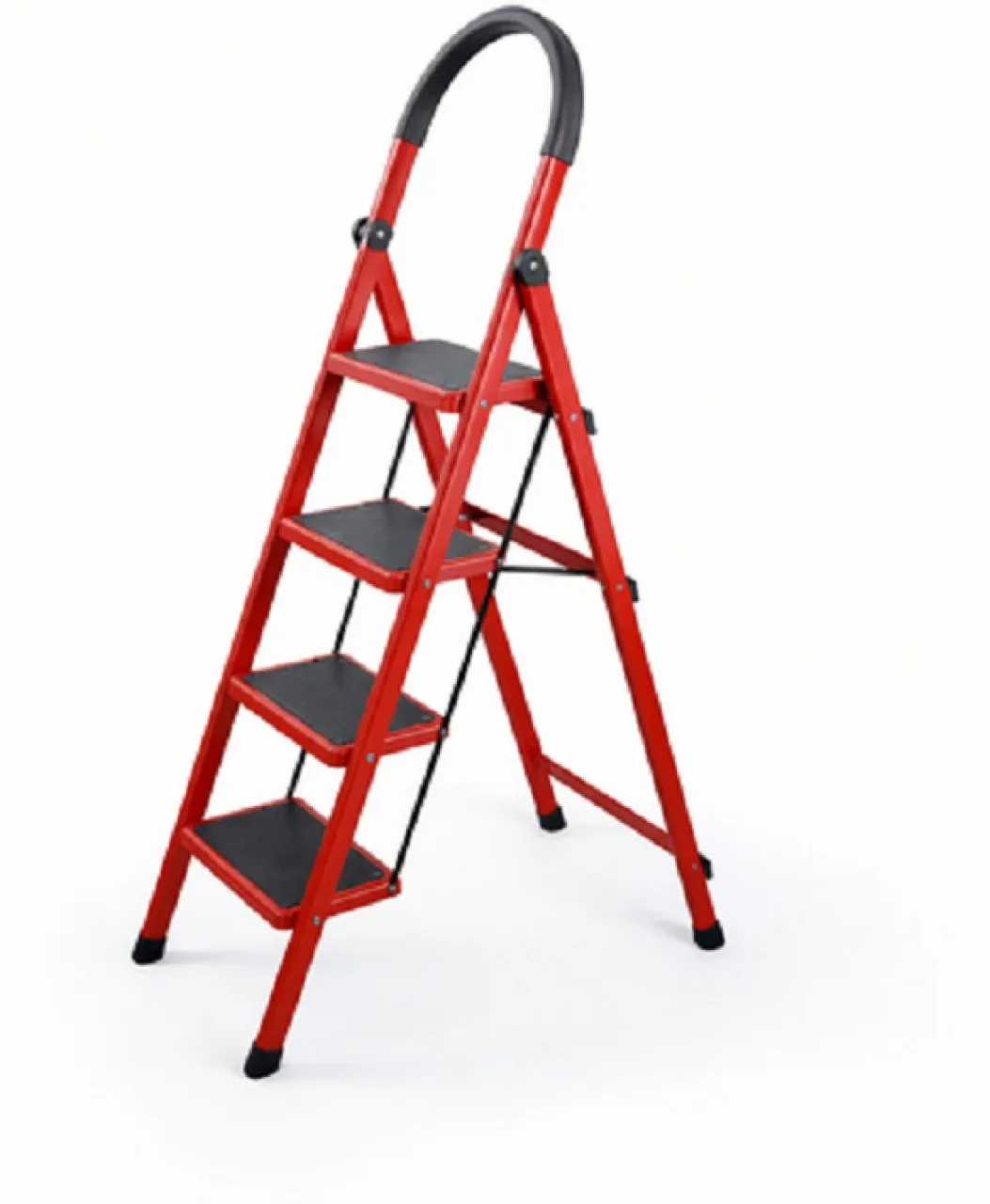 SA TRADE Heavy Duty 4-Step Ladder - Steel, Anti-Slip, Grip Handle Steel Ladder