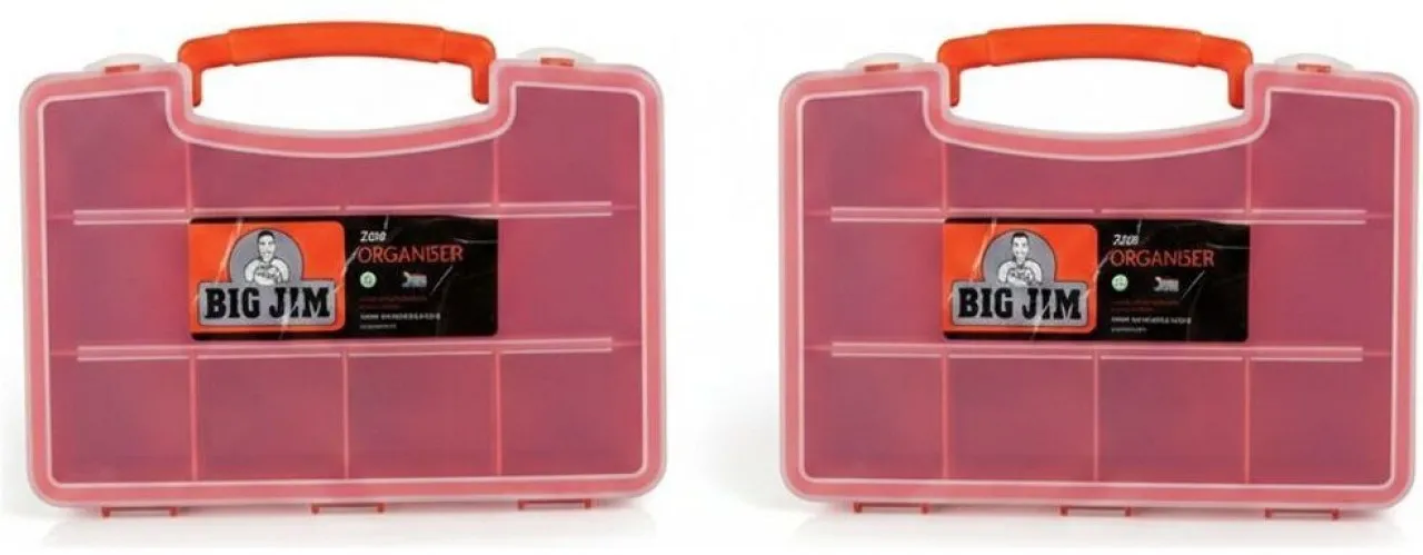 Big Jim Compact 26cm x 18cm x 5cm Durable - 2 Pack Tool Box Storage Box