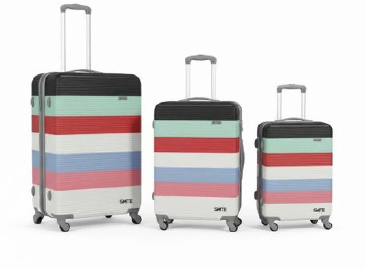 SMTE by Sastro ABS Suitcase Set S/M/L - Colour Series - 3-Piece Suitcase 4 Wheels - 28 inch