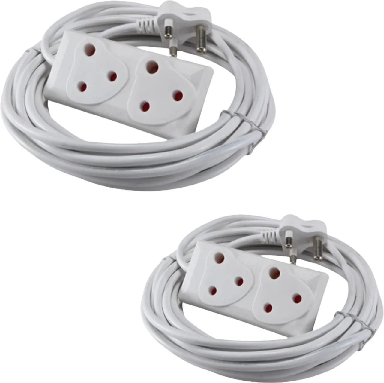 SMTE 15m Extension Cord With A Two-Way Multi-Plug Extension Lead - Bulk Pack of 2 2  Socket Extensi…