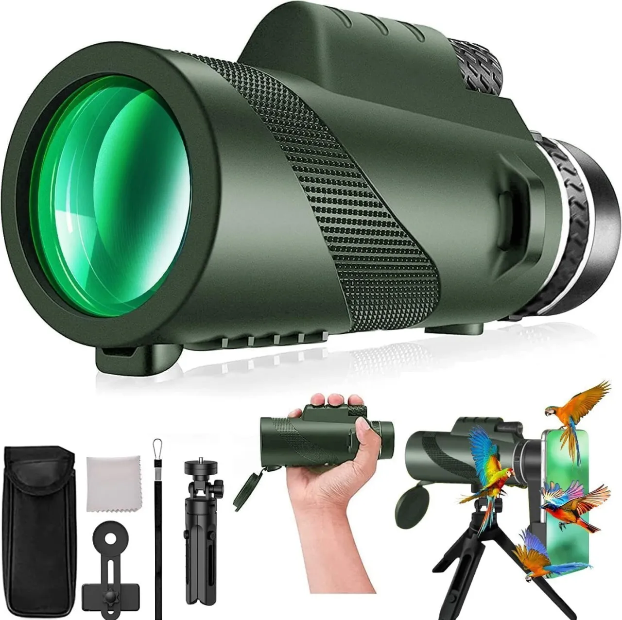 Bloom Box 80X100 Monocular Telescope High Power with Smartphone Holder & Tripod, High Definition La…