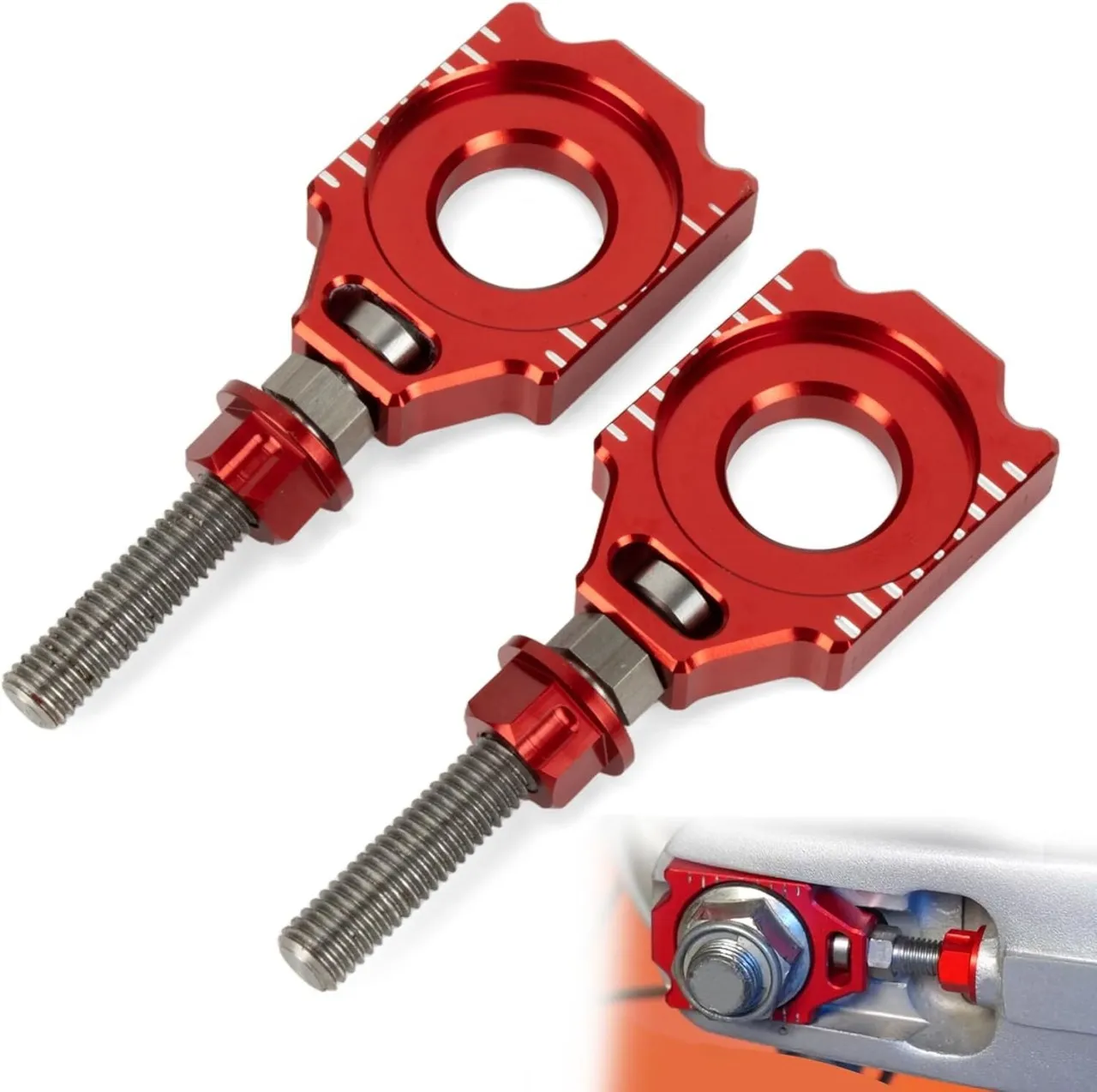Zuosheng 2PCS Rear Axle Blocks Chain Adjuster- with Dual-Side Measurement Scale - for Precise Align…
