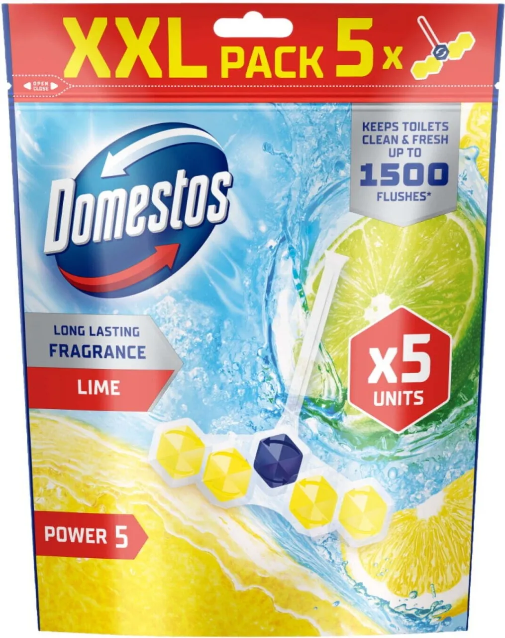 Domestos Rim Power 5 Lime Lemon Block Toilet Cleaner
