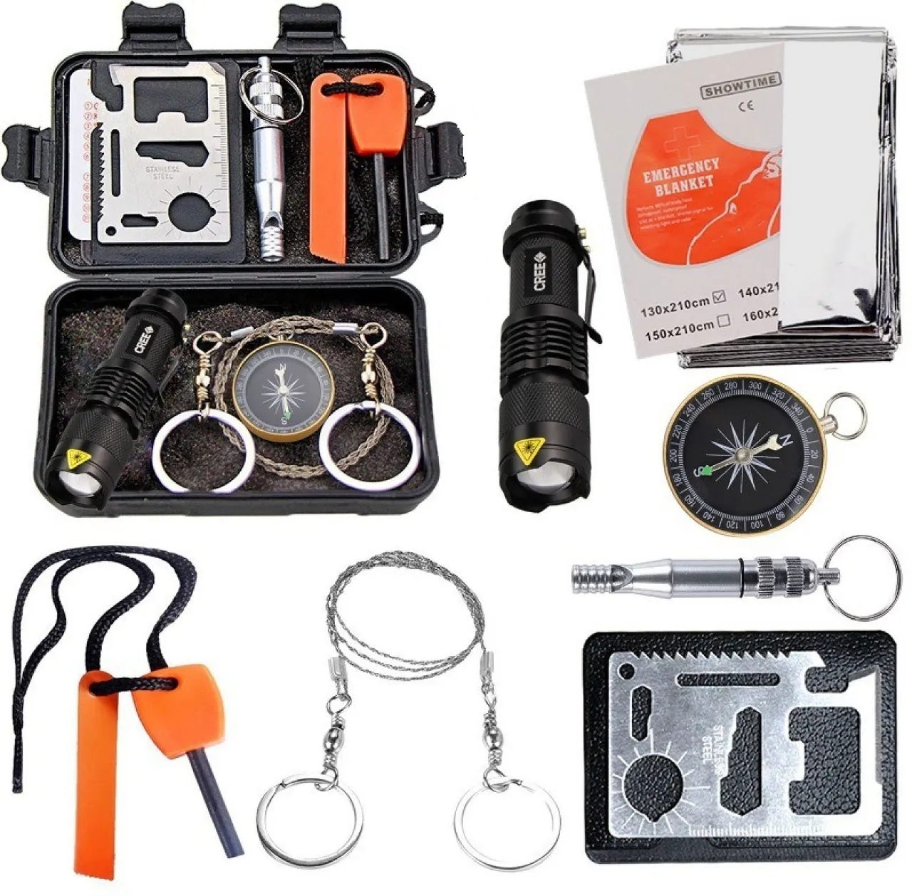 marevic Outdoor tools camping emergency equipment set, camping self-rescue survival kit Camping & H…