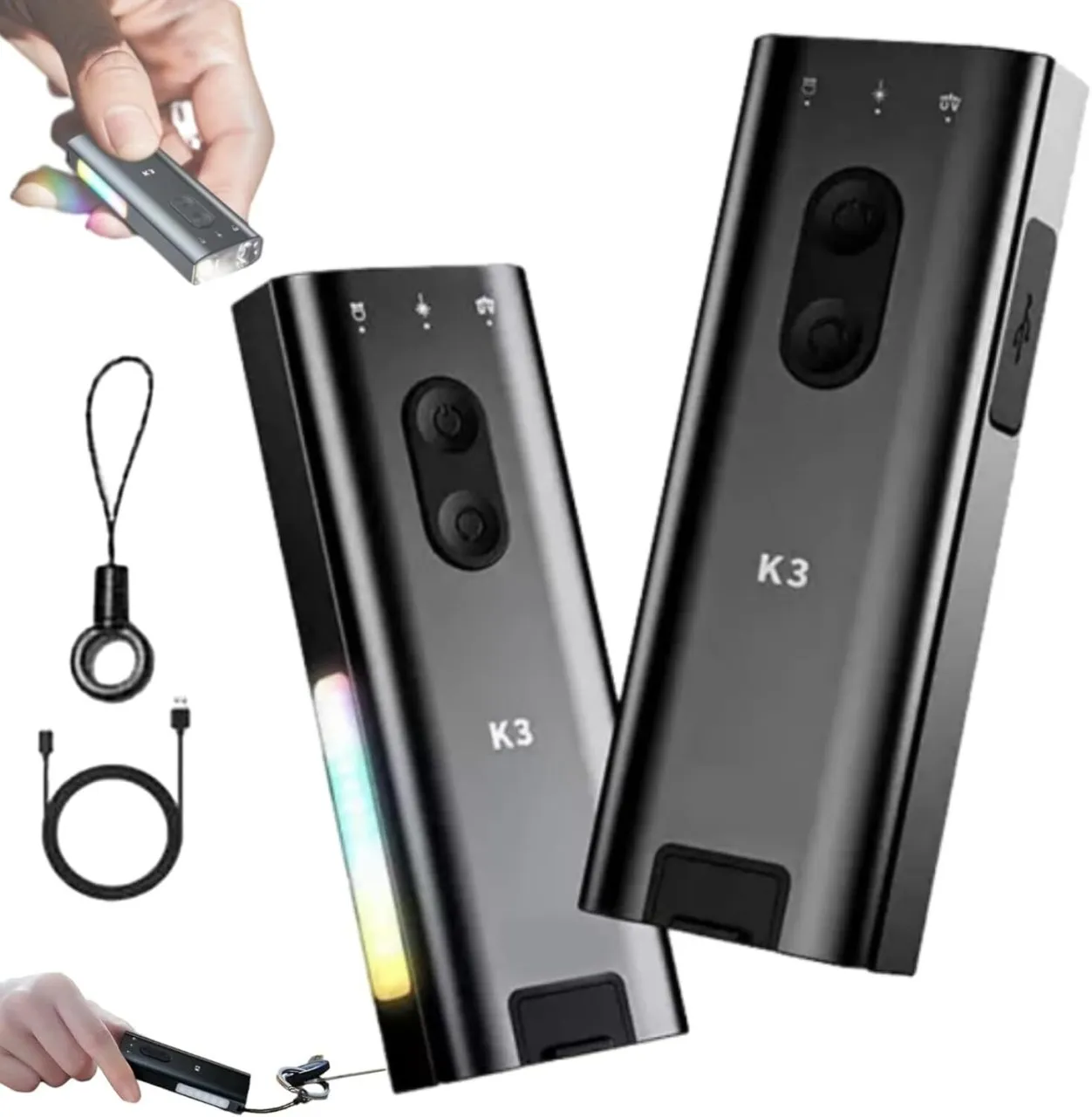 SHIJIN Keychain Tool, Mini Keychain Flashlight with Hat Clip, Ip68 Waterproof, Weather Resistance f…