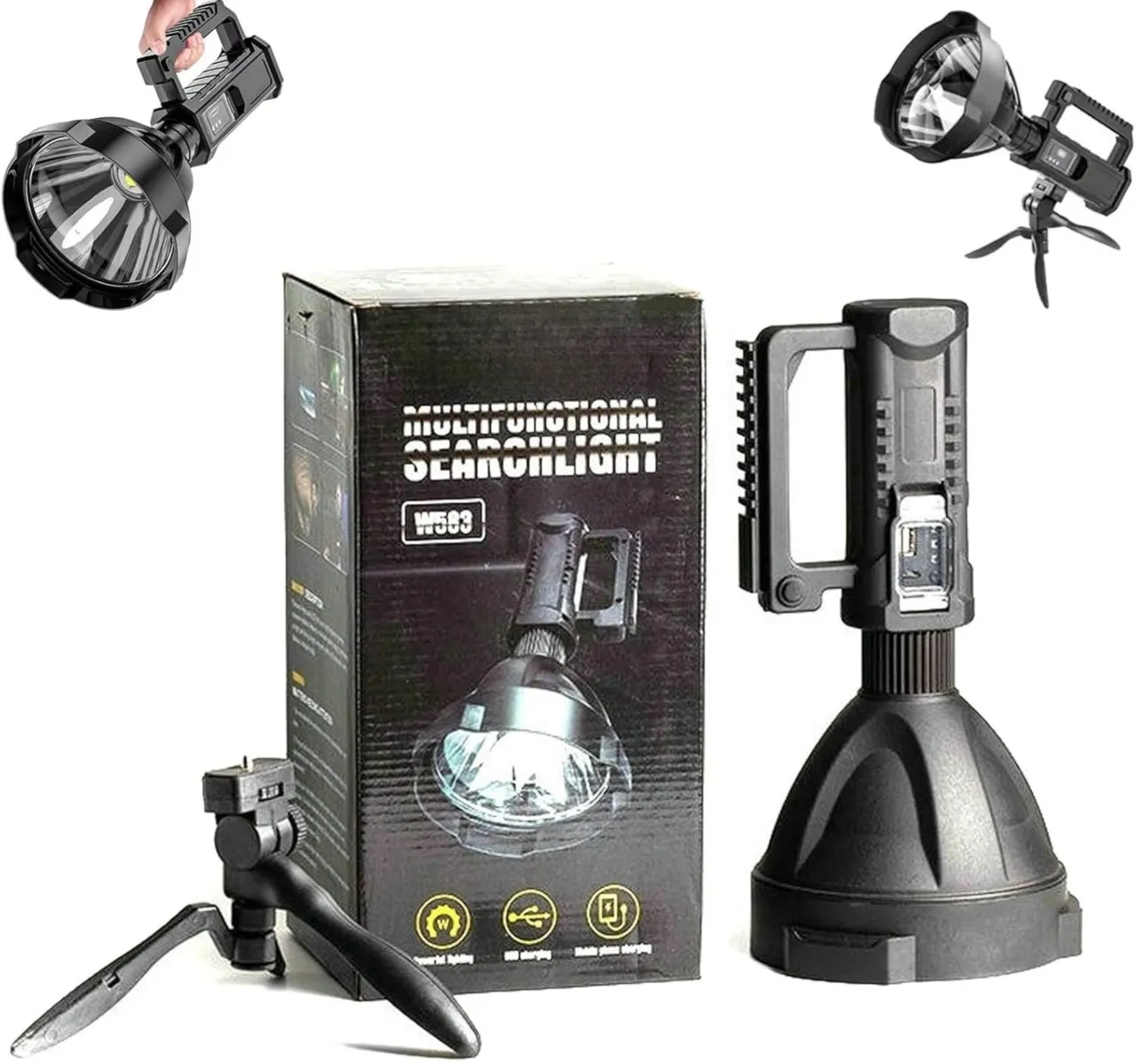 ShopMarket Multifunctional Rechargeable LED Searchlight with Tripod Torch