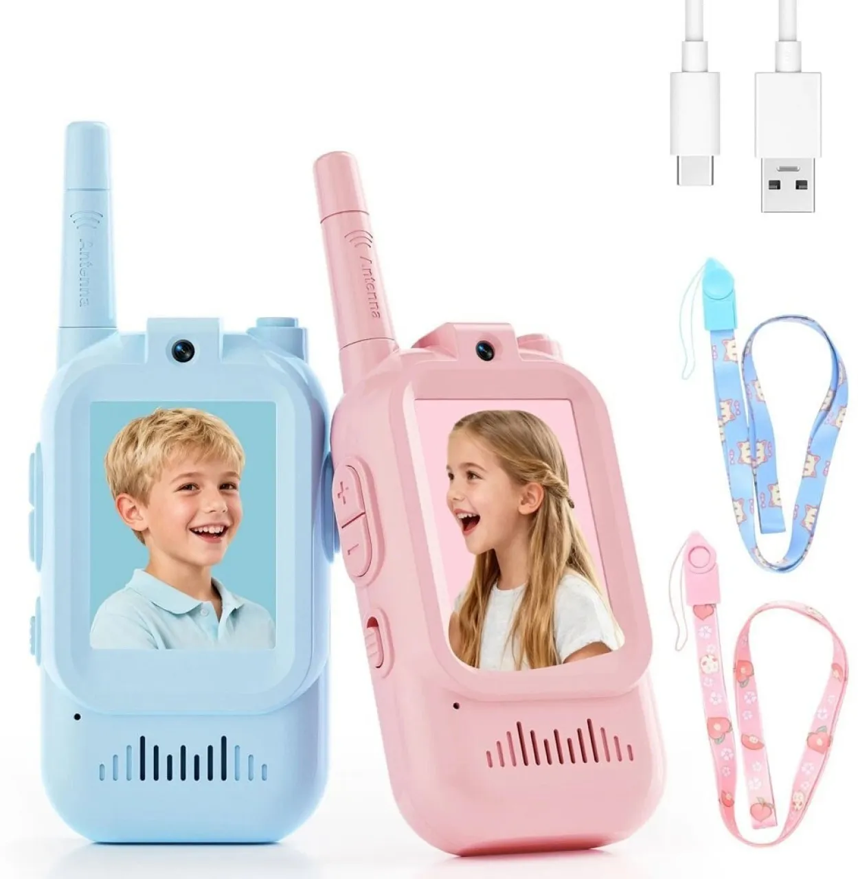 MzansiTrade Hub 2 X Video Walkie Talkies for Kids Rechargeable Video Intercom Walkies TalkiesUK Nin…