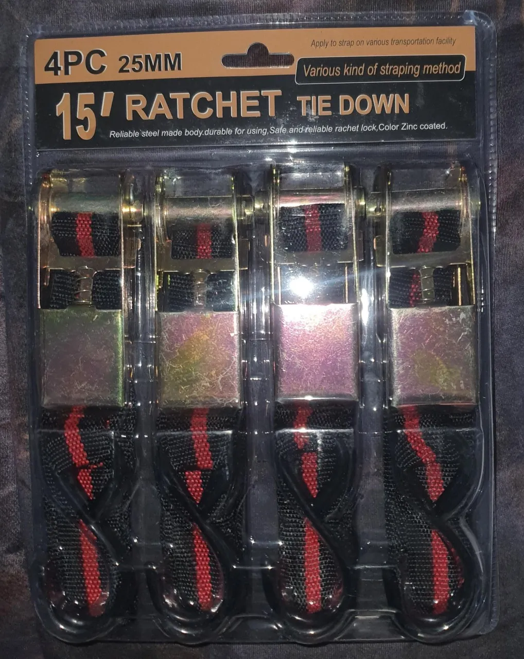 Generic 4 Pcs Ratchet Tie Down 2D Shackle