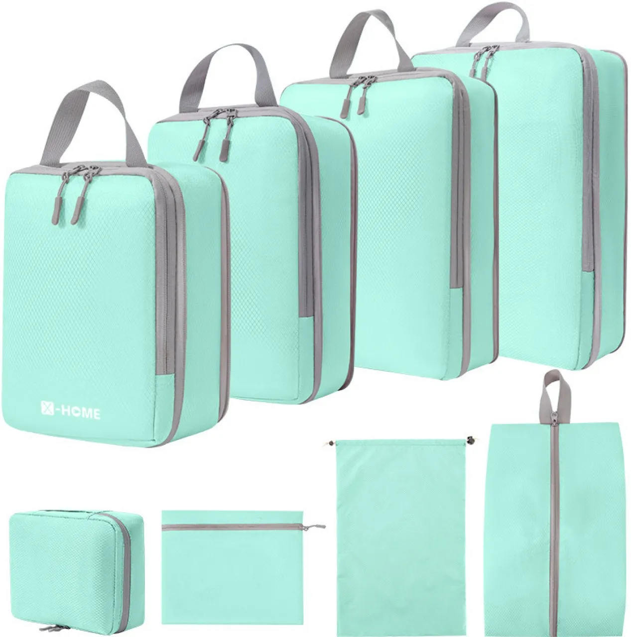 X-HOME Expandable Lightweight Travel Bags Compression Organizer Cube 8 pack Travel Organizer