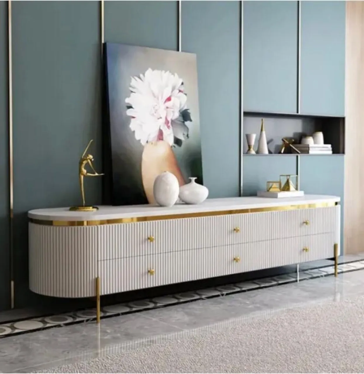 Lenas TV9674 Solid Wood TV Entertainment Unit