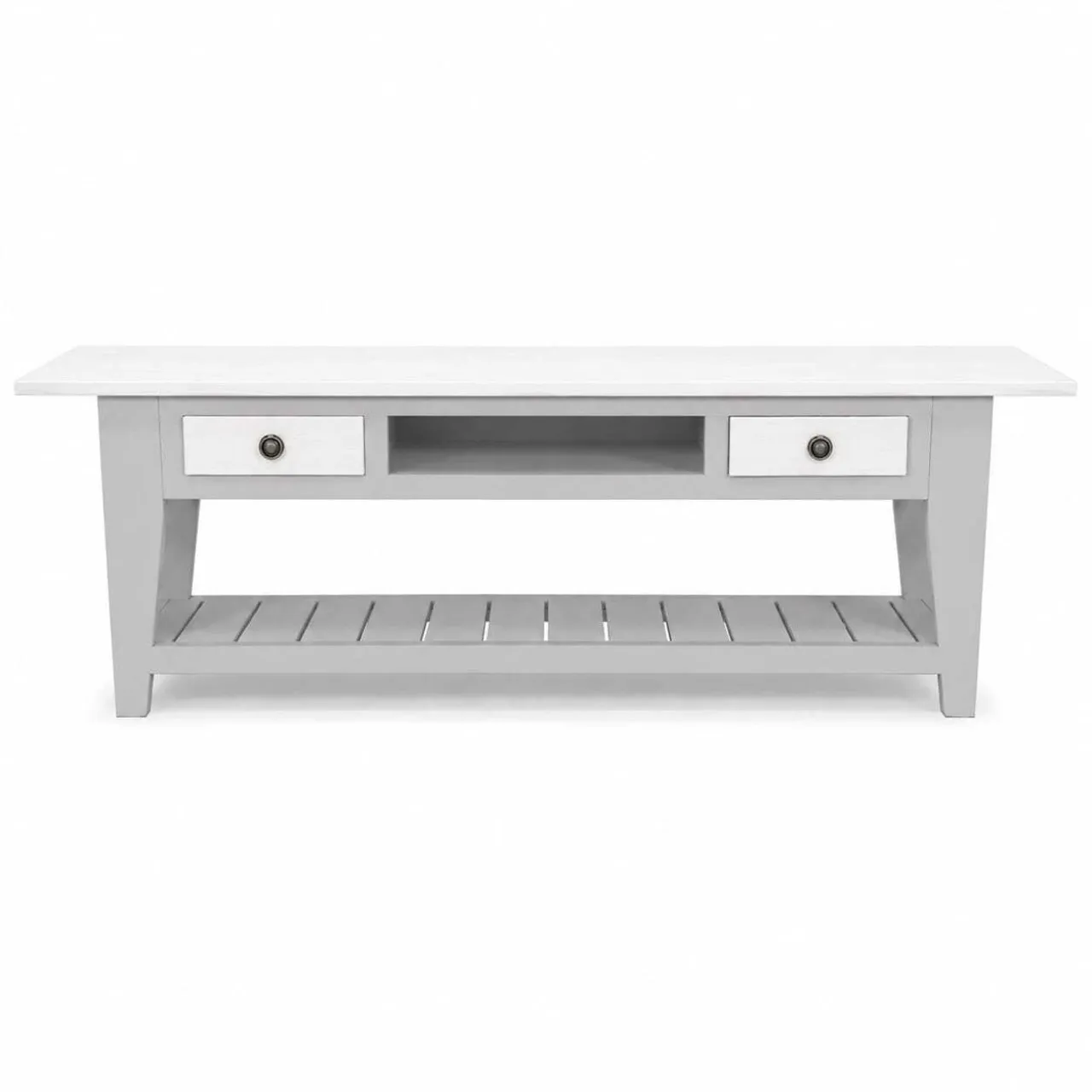 traderootswoodworx light grey and white 2 Solid Wood TV Entertainment Unit
