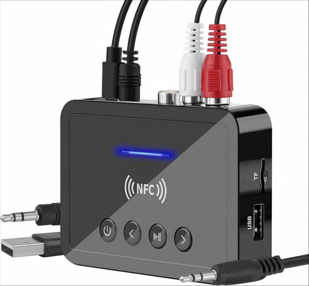 TAOJIANG Bluetooth 5.0 transmitter-receiver adapter 3-in-1 Bluetooth audio adapter 3.5mm AUX RCA op…