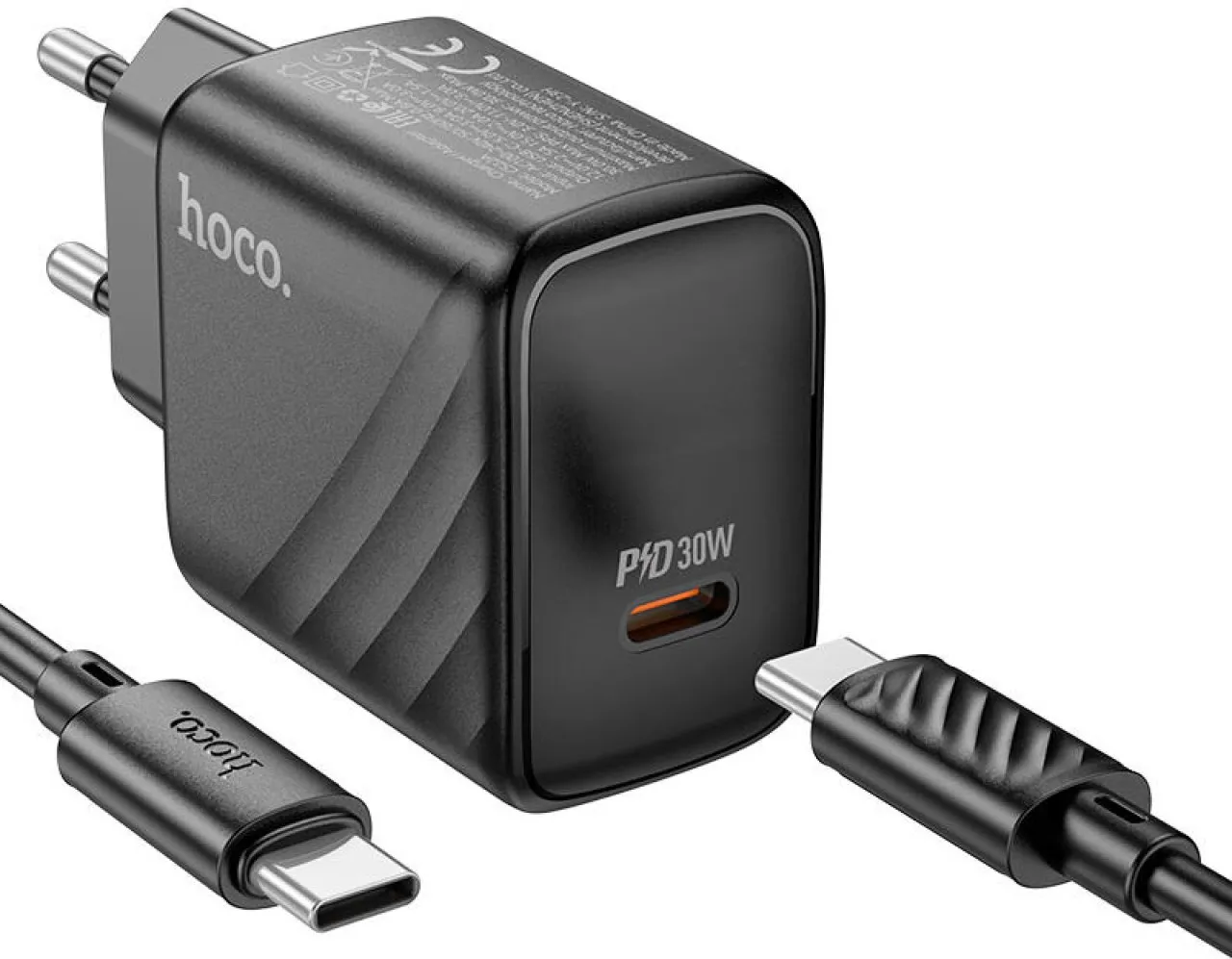 Hoco. Fast Type C Charging Adapter 30W With USB-C to USB-C 1M Cable USB Adaptor
